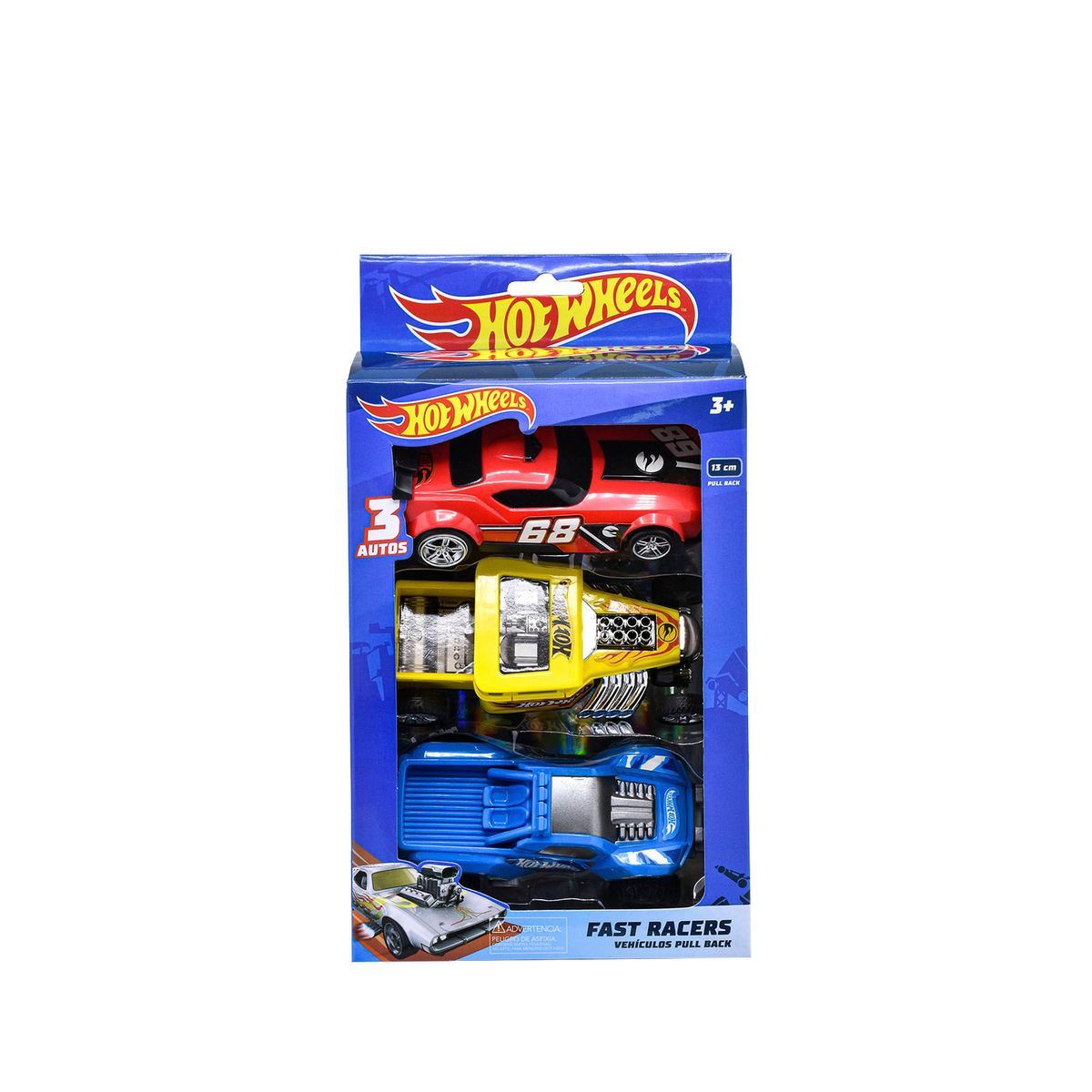 TOY LOGIC - Set X 3 Carros Fricción Fast Racer 13 Cms Hot Wheels