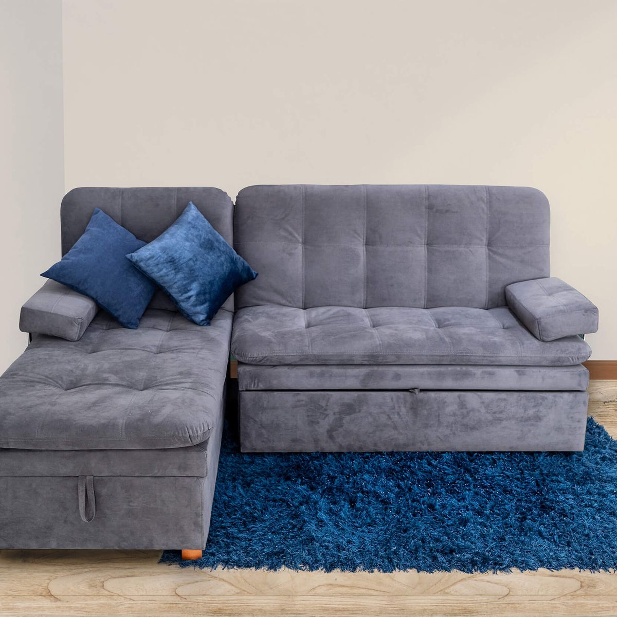 GENERICO - Muebles Modernos sofá cama en L Sala Pequeña con Sofá esquinero Gris