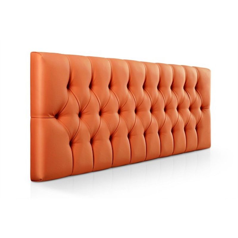 BANZAY - Cabecero Cama Sencilla Capitoneado Ecocuero - Naranja