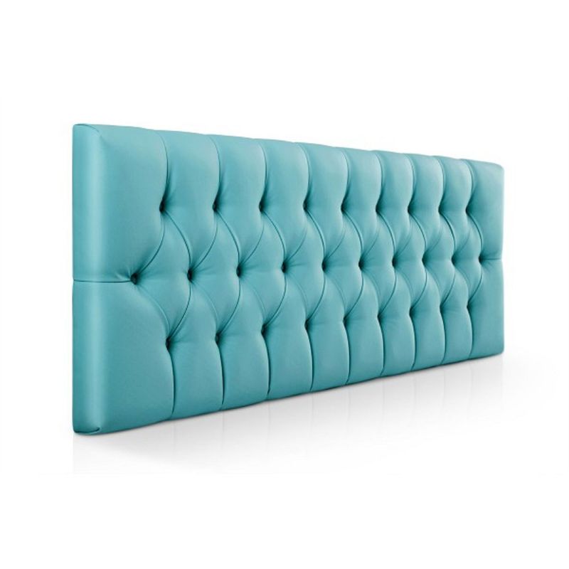 BANZAY - Cabecero Cama Sencilla Capitoneado Ecocuero - Turquesa