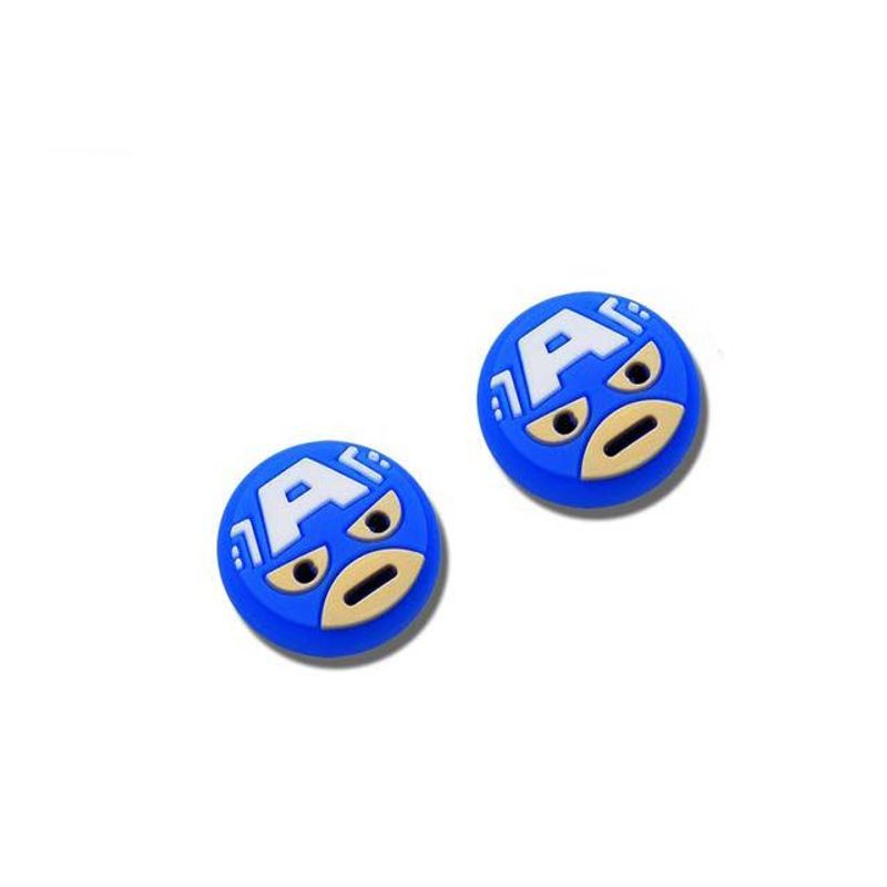 GENERICO - Protector Analogo Grips X2 Para Nintendo Switch   Capitan America Azul