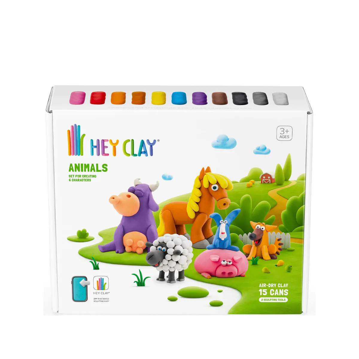 TOY LOGIC - Set Masa Moldeable Hey Clay Animales x 15 Envases