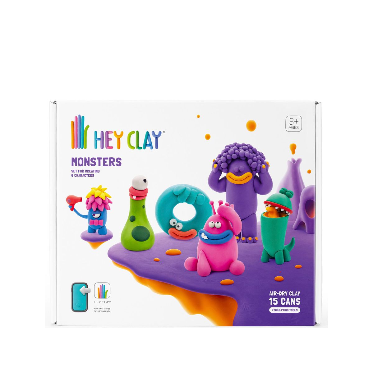 TOY LOGIC - Set Masa Moldeable Hey Clay Monstruos x 15 Envases