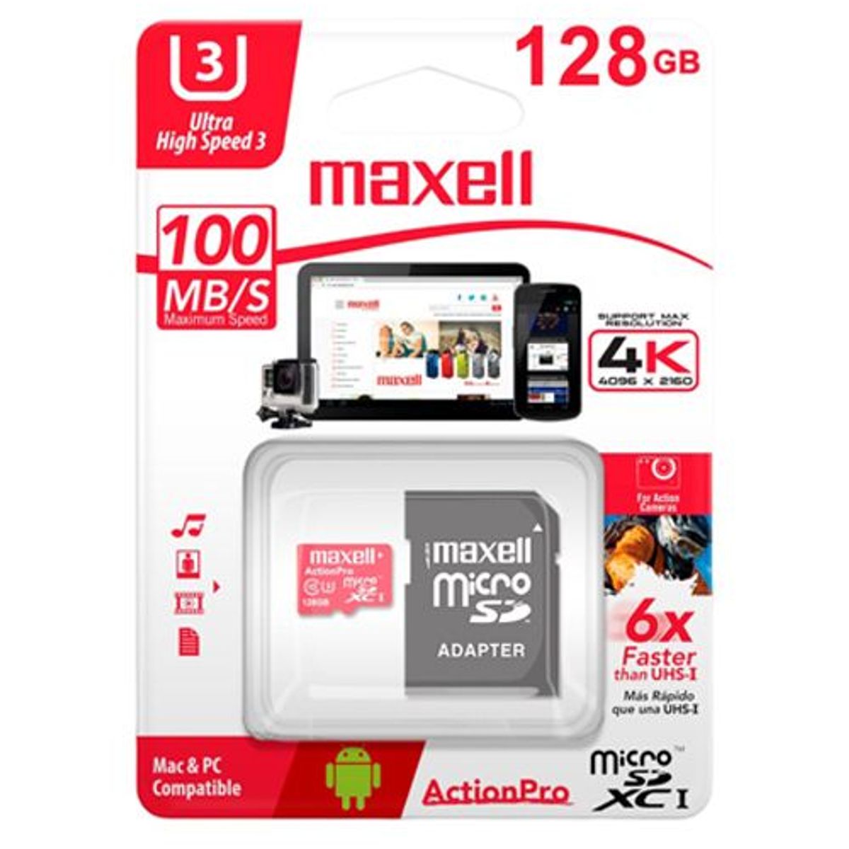 MAXELL - MAXELL MEMORIA MCSD 128GB ACTION PRO CLASS 10