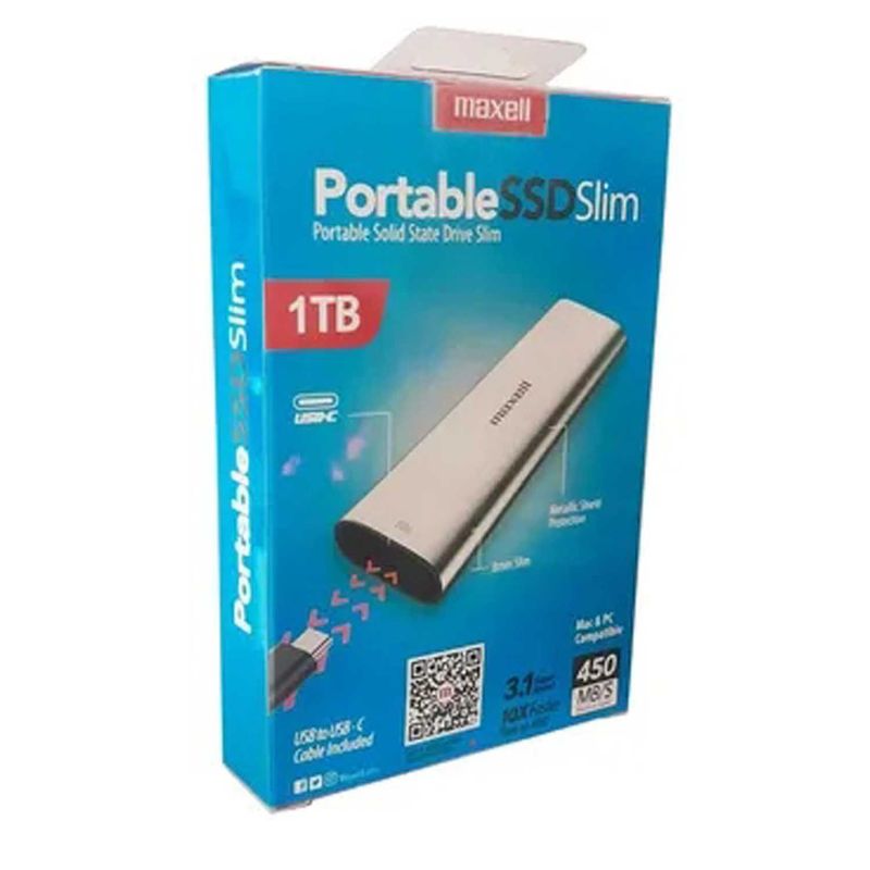 MAXELL - MAXELL DISCO SOLIDO 1 TERA SSDP-1024  3.1 PORTABLE EXTERNO