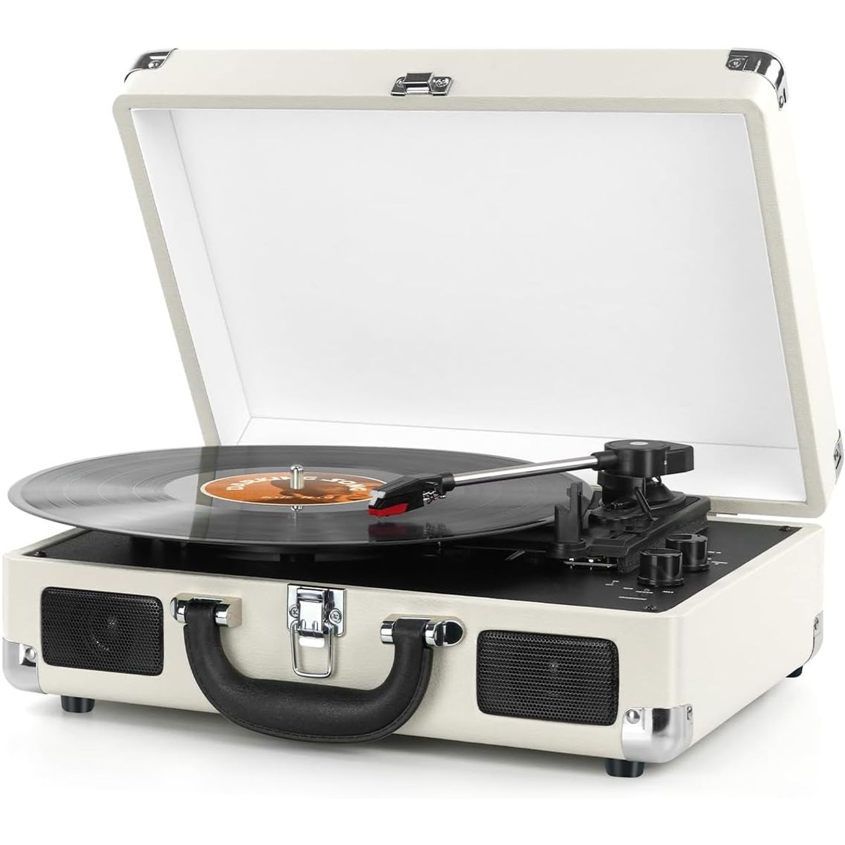 BR - Tocadiscos Portátil Con Parlantes Y Bluetooth Retrolife