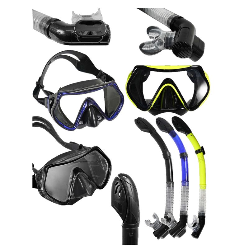 WONDER SPORT - Careta en vidrio templado+ snorkel profesional doble valvula