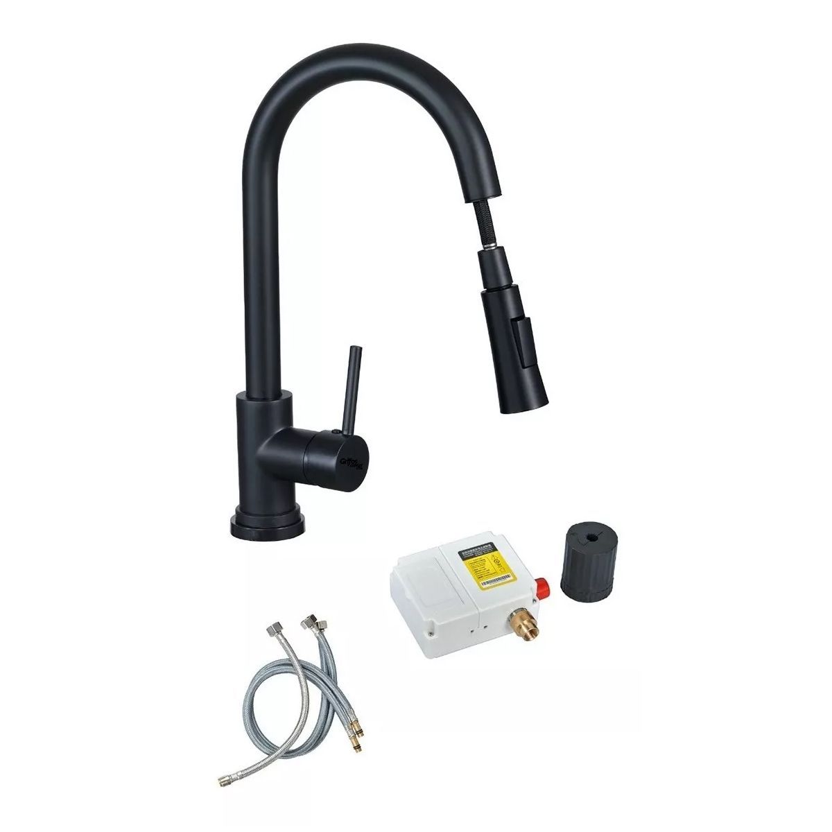 GENERICO - Grifería Lavaplatos Extraíble Monocontrol Con Sensor Negra.