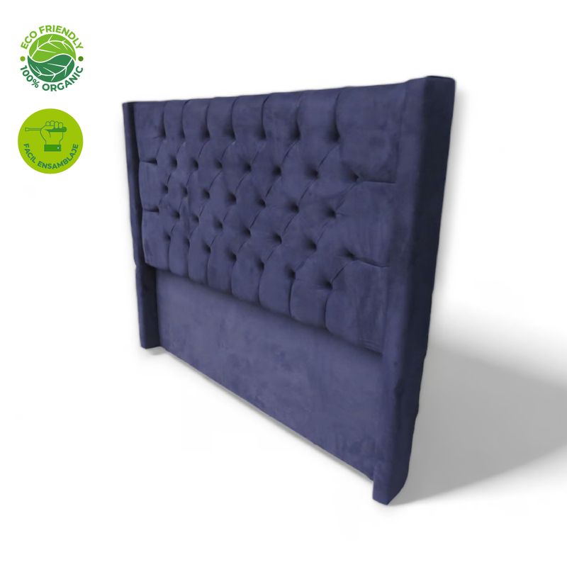 GENERICO - Cabecero o Espaldar Doble de Cama Moderno Capitoneado Color Negro