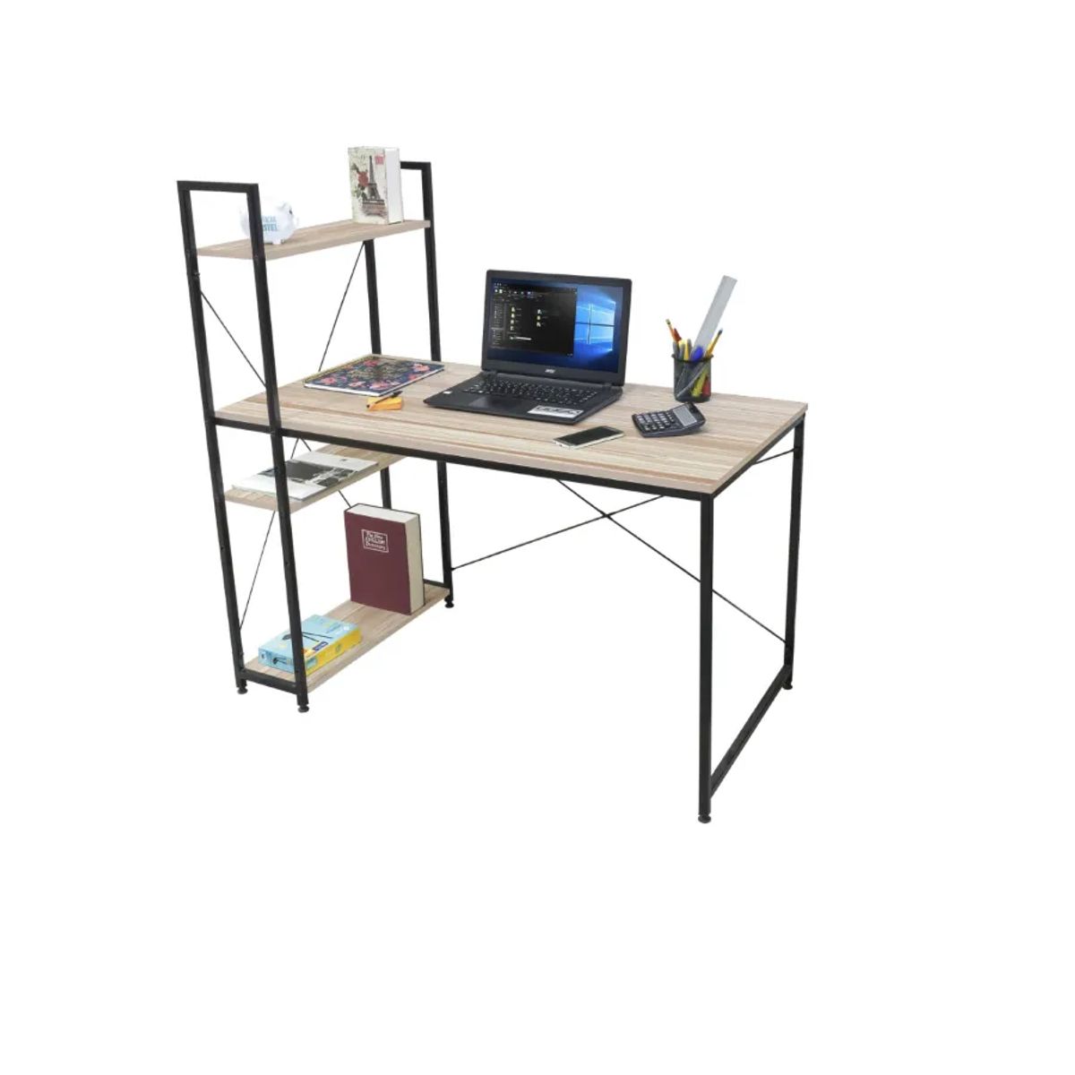 ERGONOMUS - Escritorio Con Repisas Laterales 120x75 cm