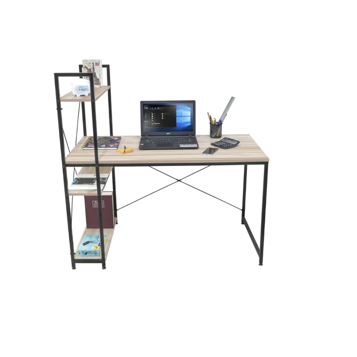 ERGONOMUS - Escritorio Con Repisas Laterales 120x75 cm