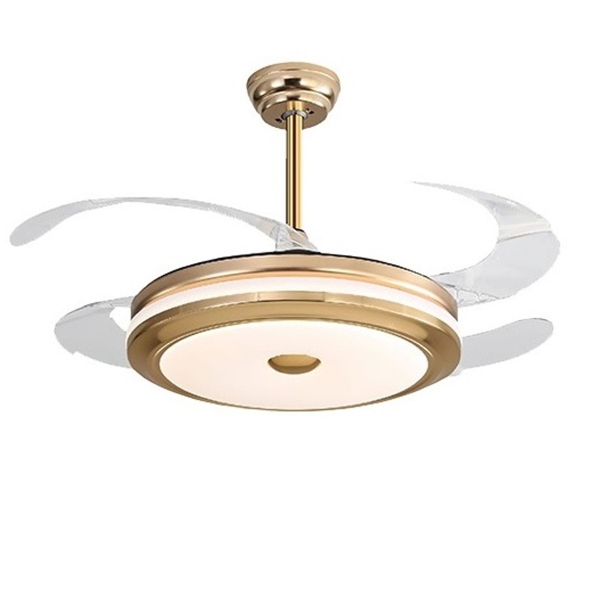 KARLUZ - Ventilador de Techo Aspas Retráctiles Control Remoto y Lámpara Karluz