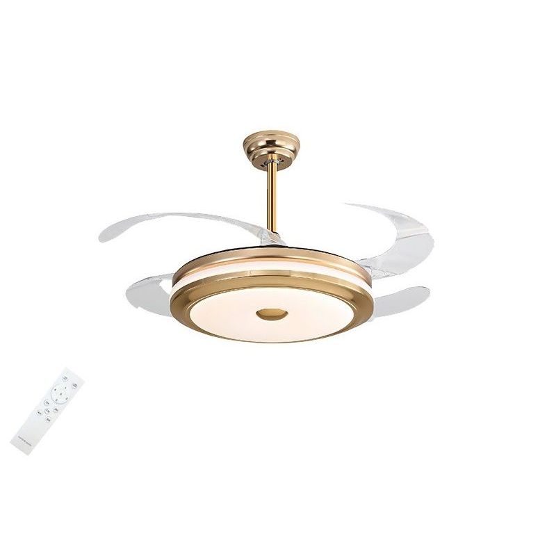 KARLUZ - Ventilador de Techo Aspas Retráctiles Control Remoto y Lámpara Karluz