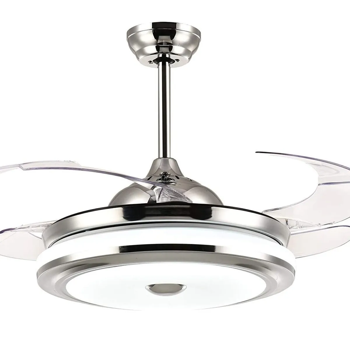 KARLUZ - Ventilador de Techo Aspas Retráctiles Control Remoto y Lámpara Karluz