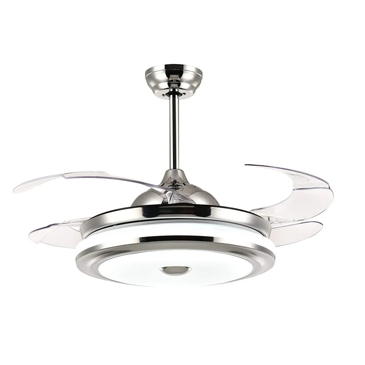 KARLUZ - Ventilador de Techo Aspas Retráctiles Control Remoto y Lámpara Karluz