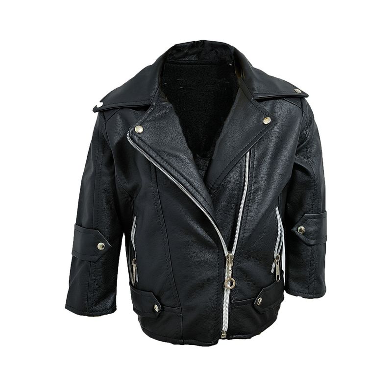 Chamarra Piel Negra Chamarras De Cuero Para NiÃ±os Chaqueta Para