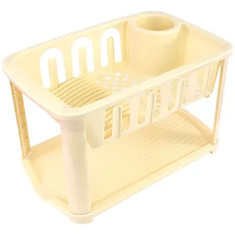 NOVEDADES PLASTICAS - Platero Escurridor De Platos Optimo 2 Niveles Beige