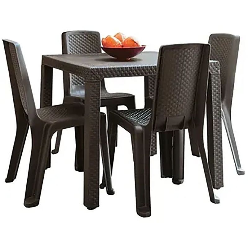 RIMAX - Combo De Mesa Eterna + 4 Sillas Eterna Sin Brazo Rimax