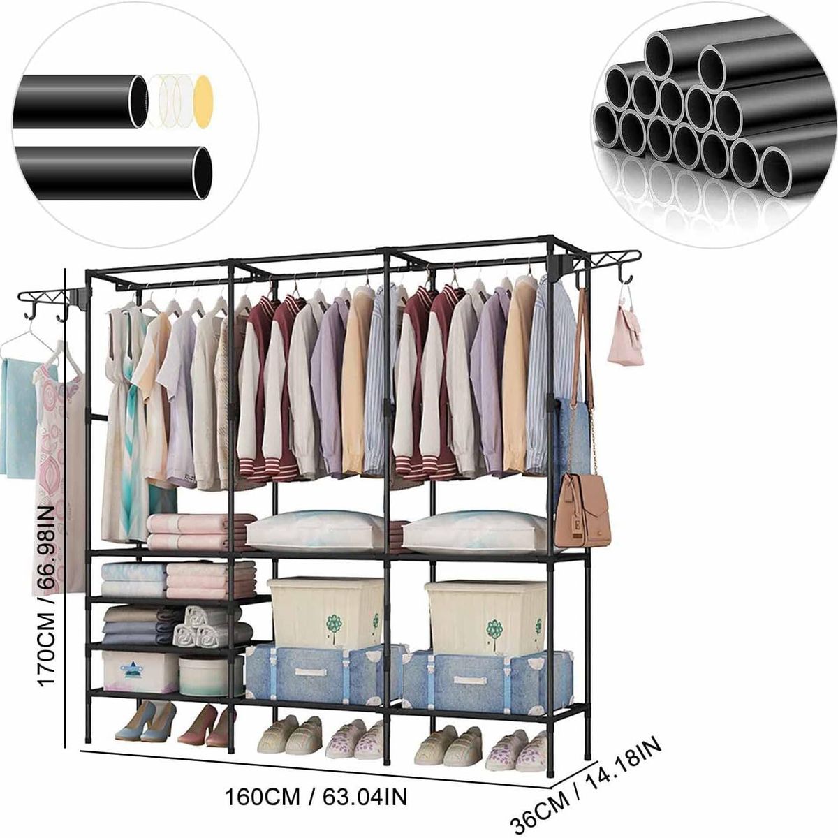 GENERICO - Organizador De Metal Para Ropa  Estante