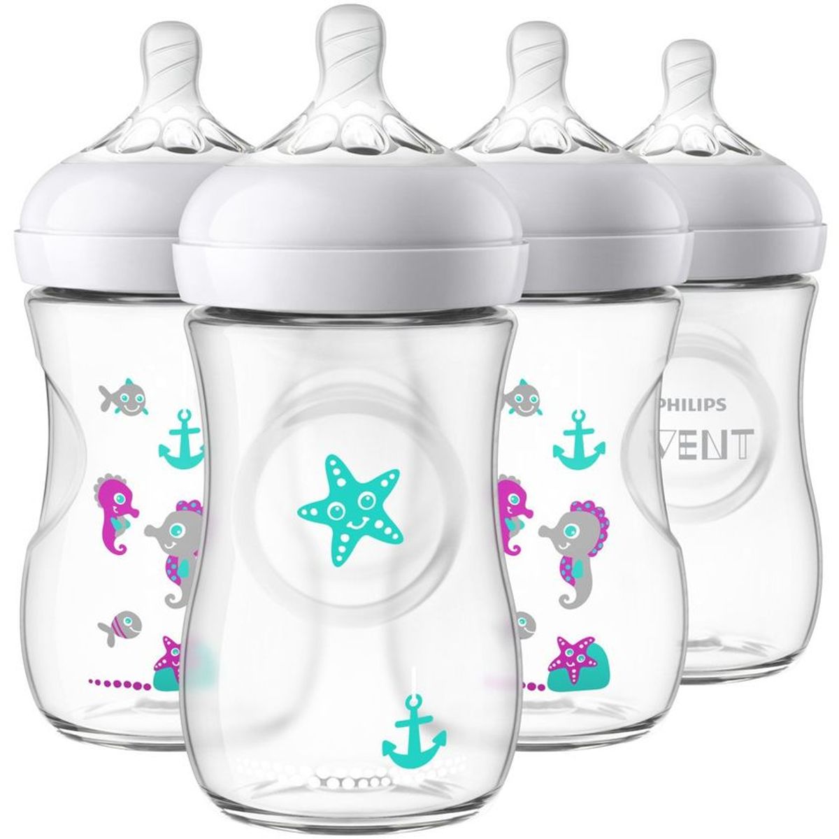 AVENT - Set x4 teteros 9 onz biberones avent caballito de mar
