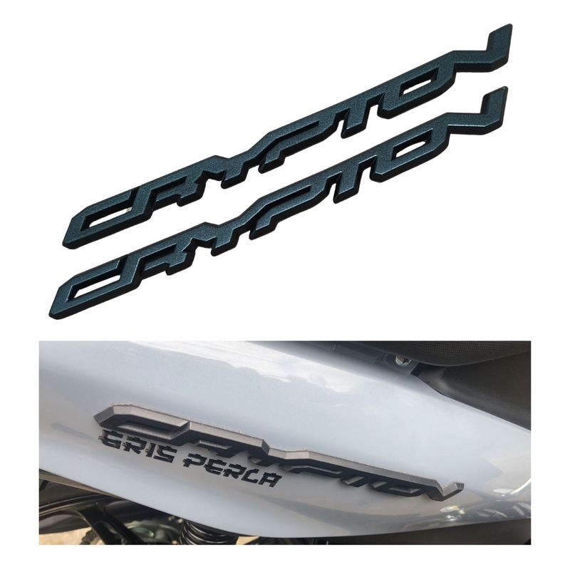 GENERICO - Emblemas Yamaha Crypton Traseros Cola - Negro