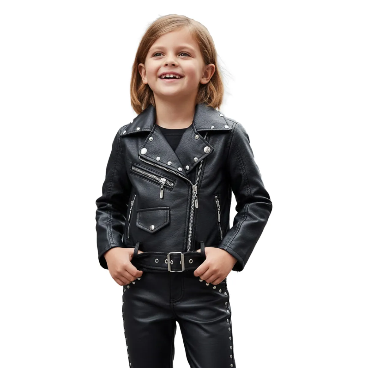 SACATE - Chaqueta para niño en cuero tex - Tipo Rock