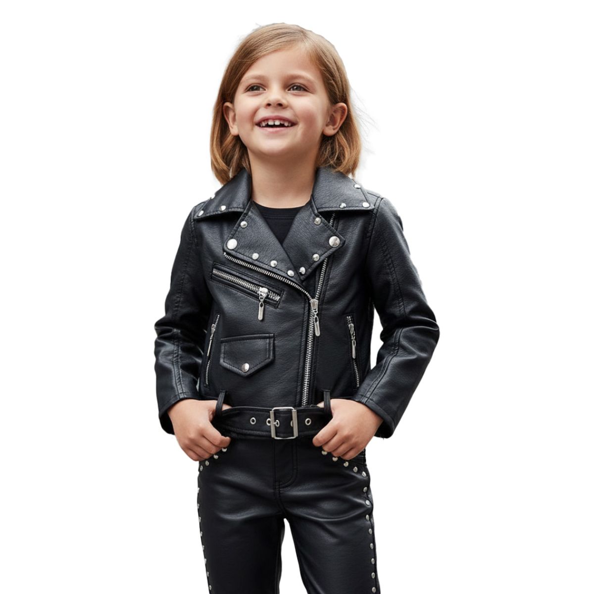 SACATE - Chaqueta para niño en cuero tex - Tipo Rock