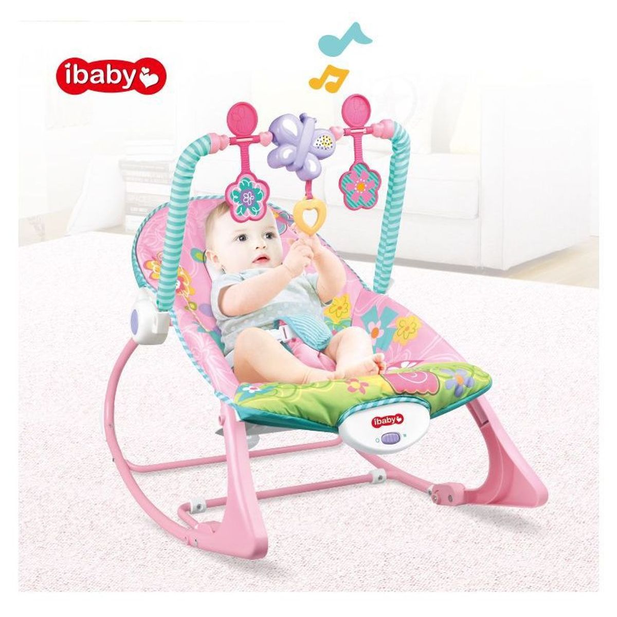 IBABY - Silla mecedora vibradora musical para bebe crece conmigo monito