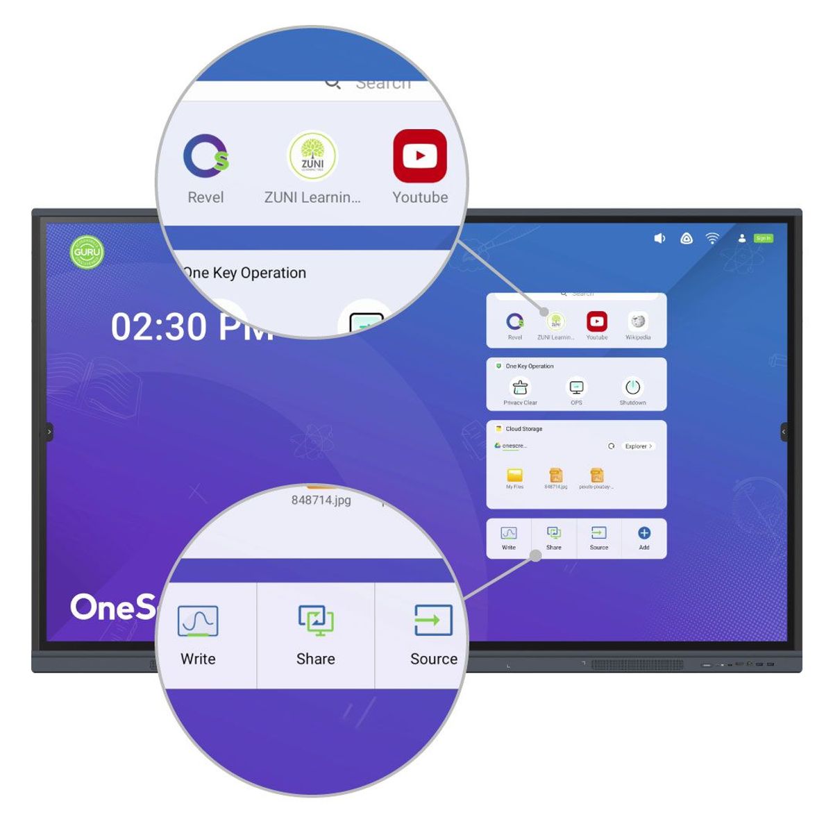 ONESCREEN - Pantalla inteligente Touch 55 pulgadas Android 11 4k HD