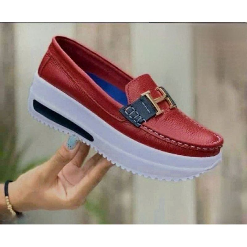 GENERICO - PRECIOSOS MOCASINES EN CUERO ROJO EN CUERO GARANTIZADO