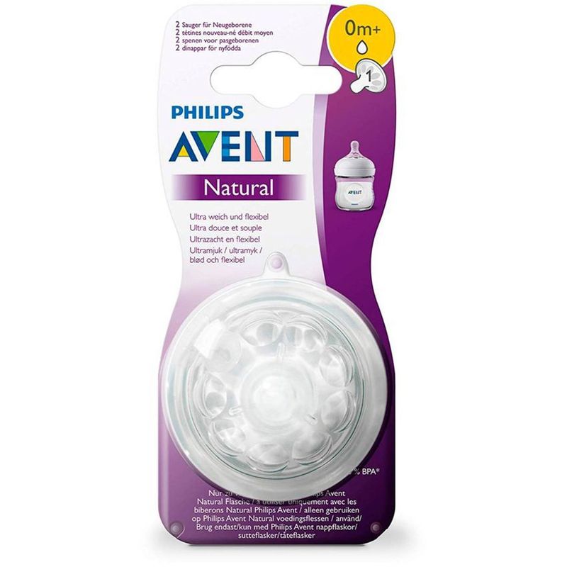 PHILIPS - Chupos tetinas teteros avent philips 0m+ recien nacido x2 scf041/27