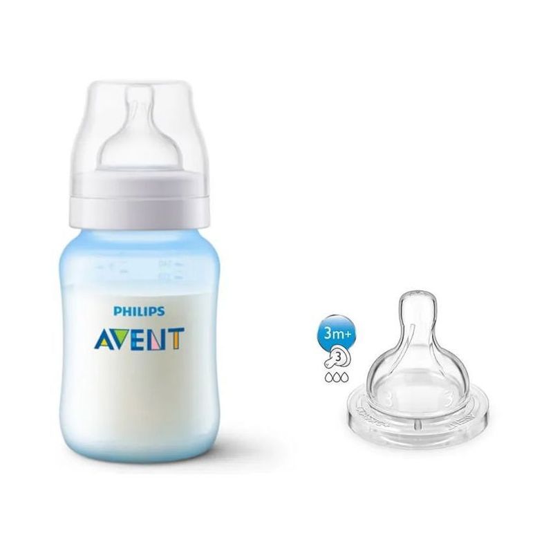 PHILIPS - Set tetero anticolico azul 9 onz + tetina 3m+ avent scd809/28