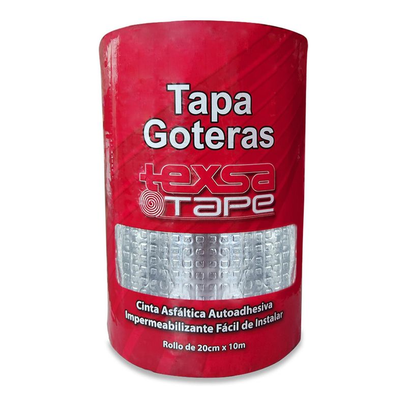 GENERICO - Cinta Asfaltica Tapa Goteras 20 Cm X 10 M Aluminio Texsa Tape