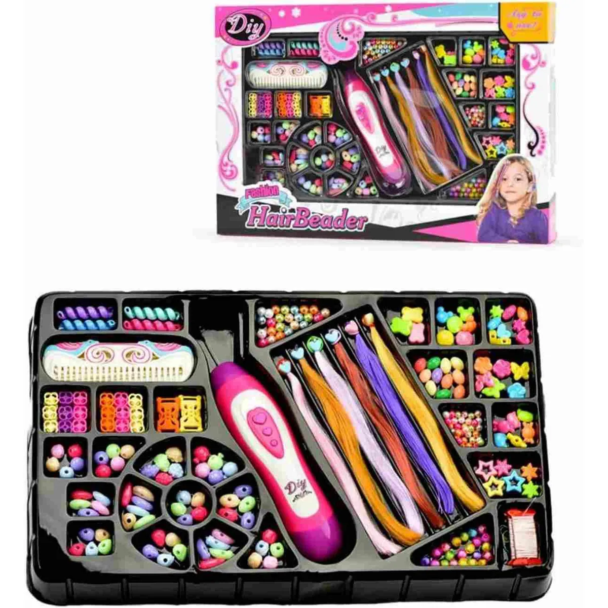 GENERICO - Set Kit Para Hacer Pulseras Y Peinados Trenzas Extens Niñas