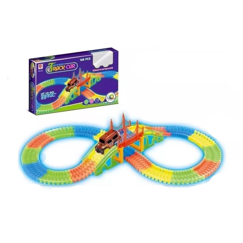 DAYOSHOP - Pista De Puente Tunel Camioneta Luces Juguete Bateria