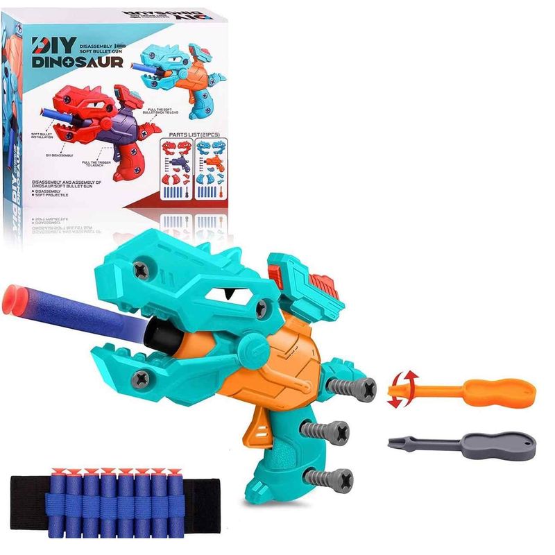 DAYOSHOP - Dinosaurio Rex Desarmable Lanza Dardos Nerf Niños