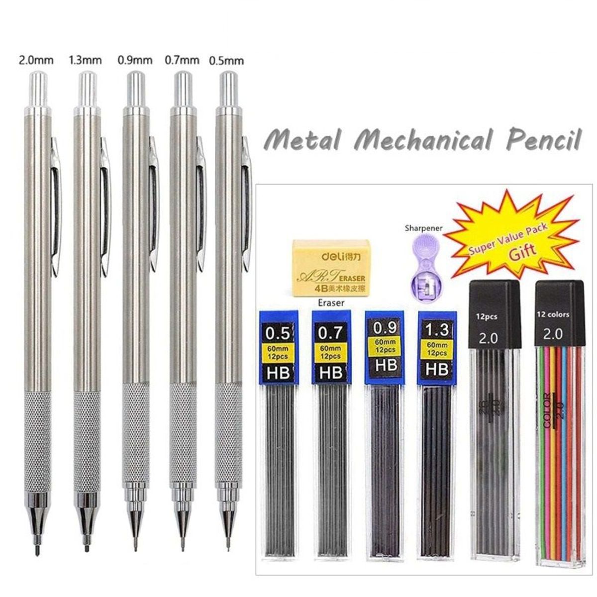 GENERICO - Juego De Lápices Mecánicos Para Dibujo Escuela O Oficina