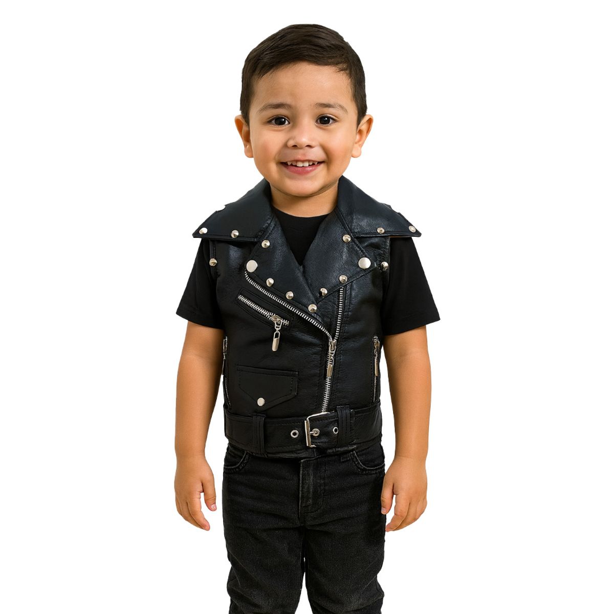 SACATE - Chaleco en cuero para niño