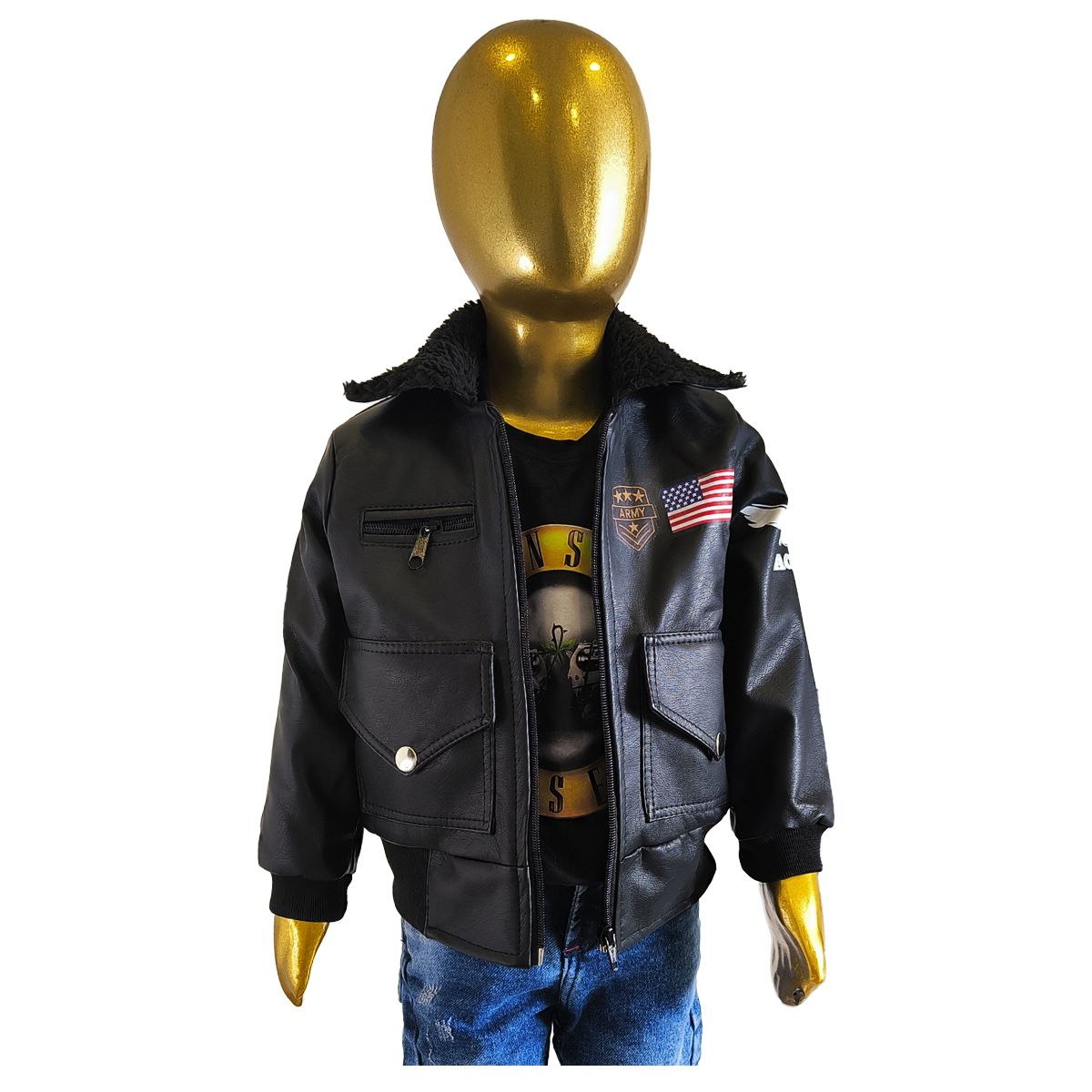 SACATE - Chaqueta piloto para niño en cuero tex - Personalizada