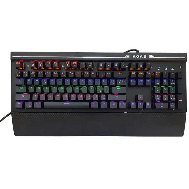 DANKI - Teclado Gamer AOAS AS-808 Alambrico Mecanico Luces RGB