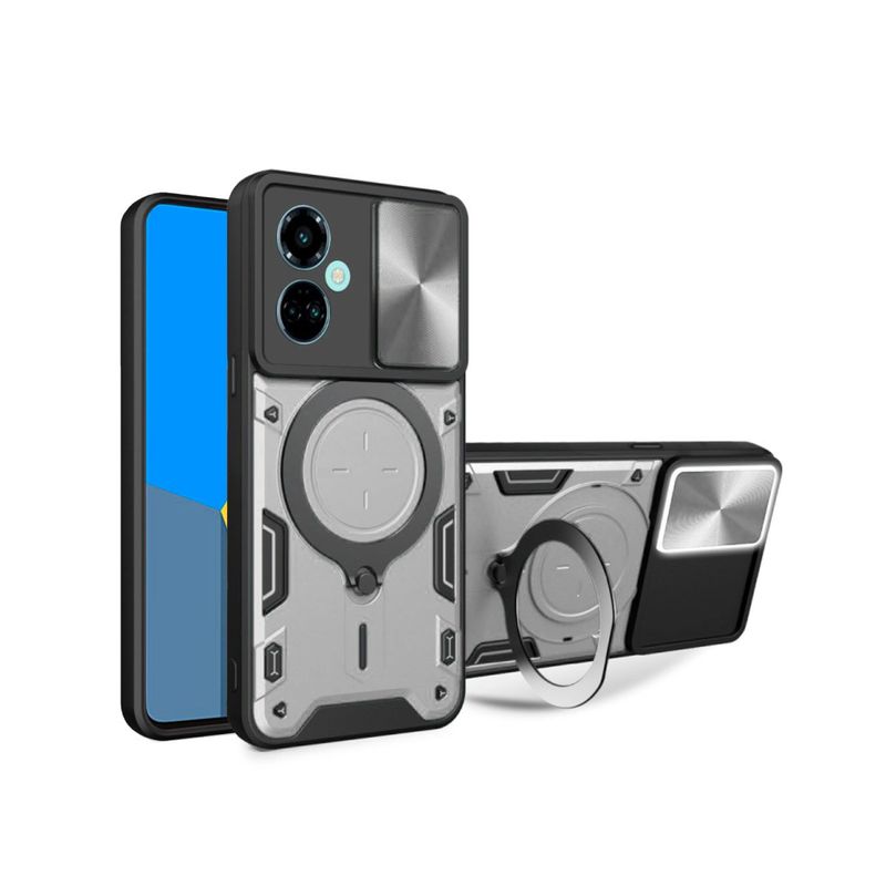 GENERICO - Funda Prot Camara Con Soporte Compatible Tecno Camon 19-19 Pro Gris