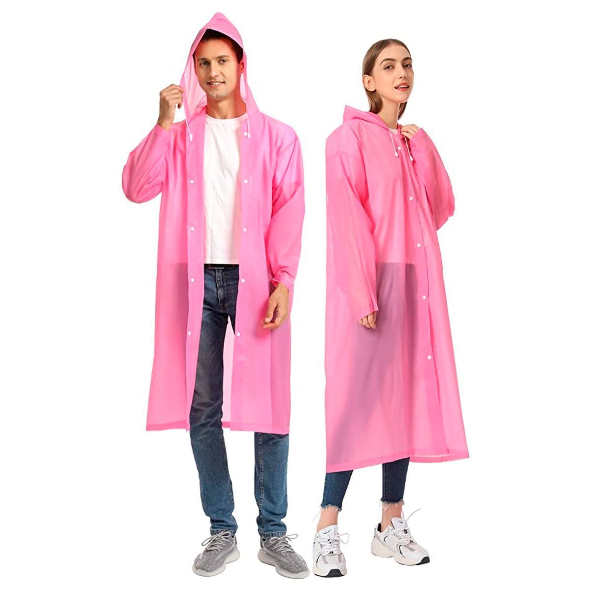 GENERICO - Capa Lluvia Adulto Botones Impermeable Eva Chaqueta Capota