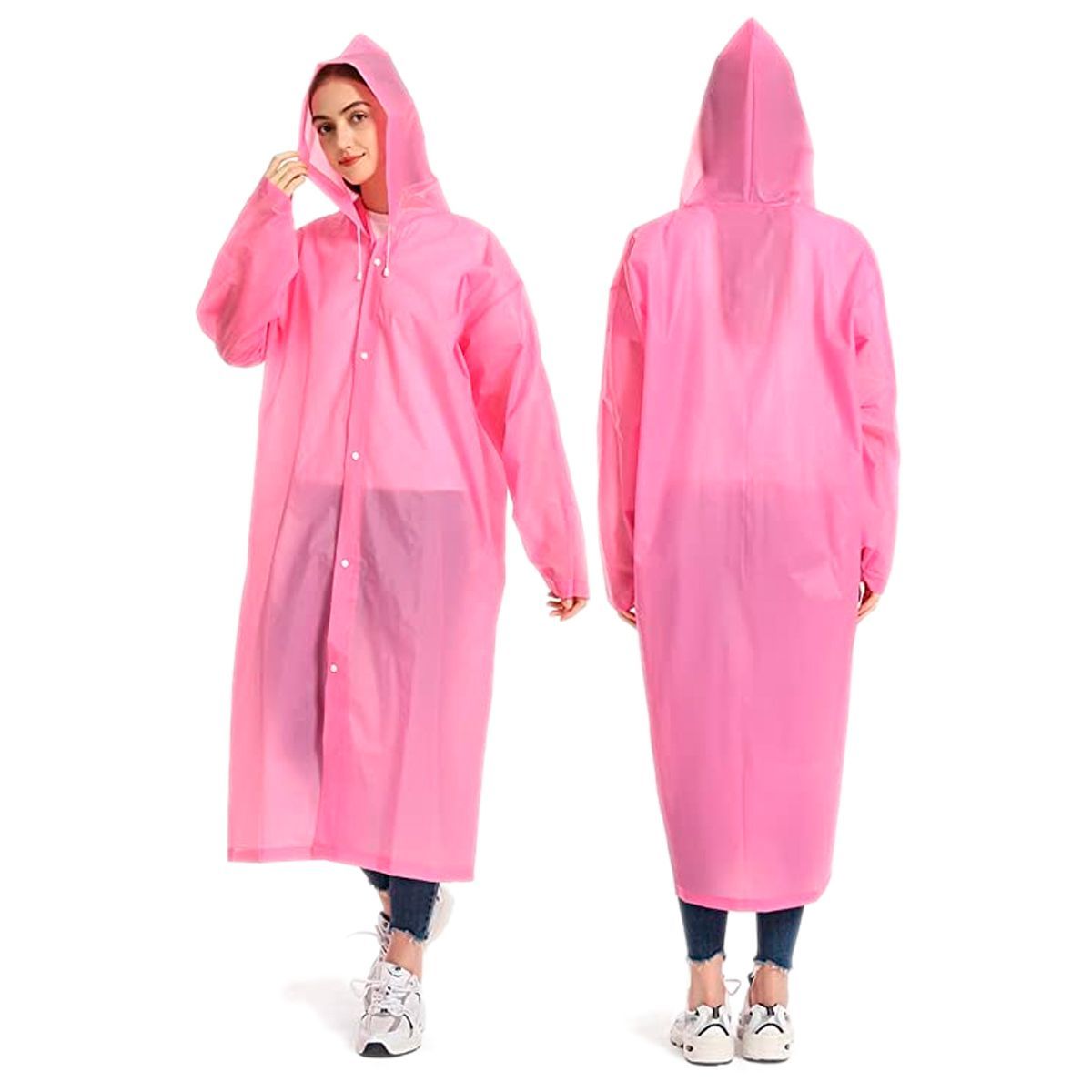 GENERICO - Capa Lluvia Adulto Botones Impermeable Eva Chaqueta Capota