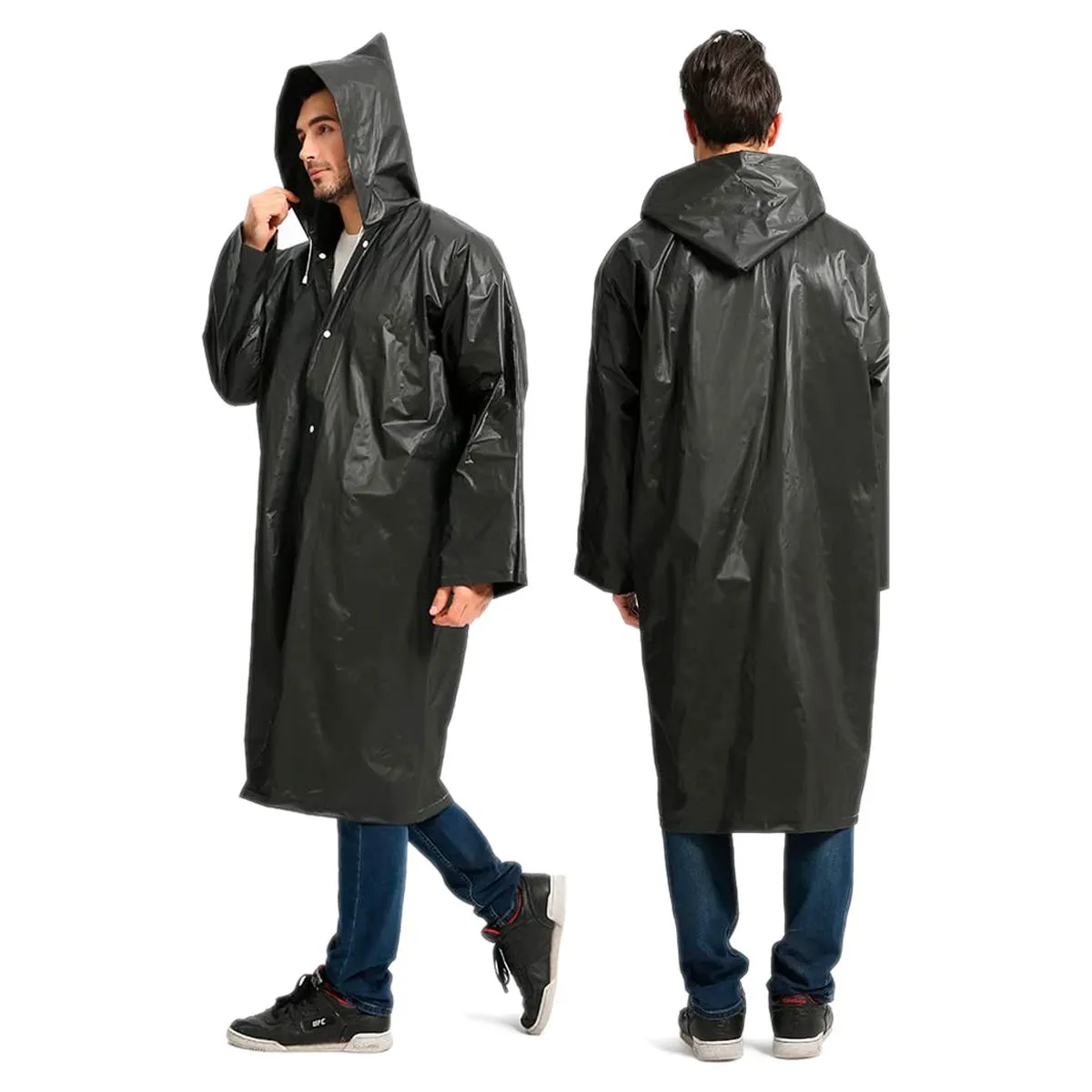 GENERICO - Capa Lluvia Adulto Botones Impermeable Eva Chaqueta Capota