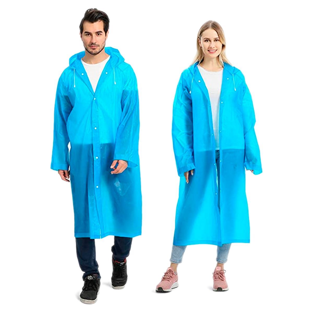 GENERICO - Capa Lluvia Adulto Botones Impermeable Eva Chaqueta Capota