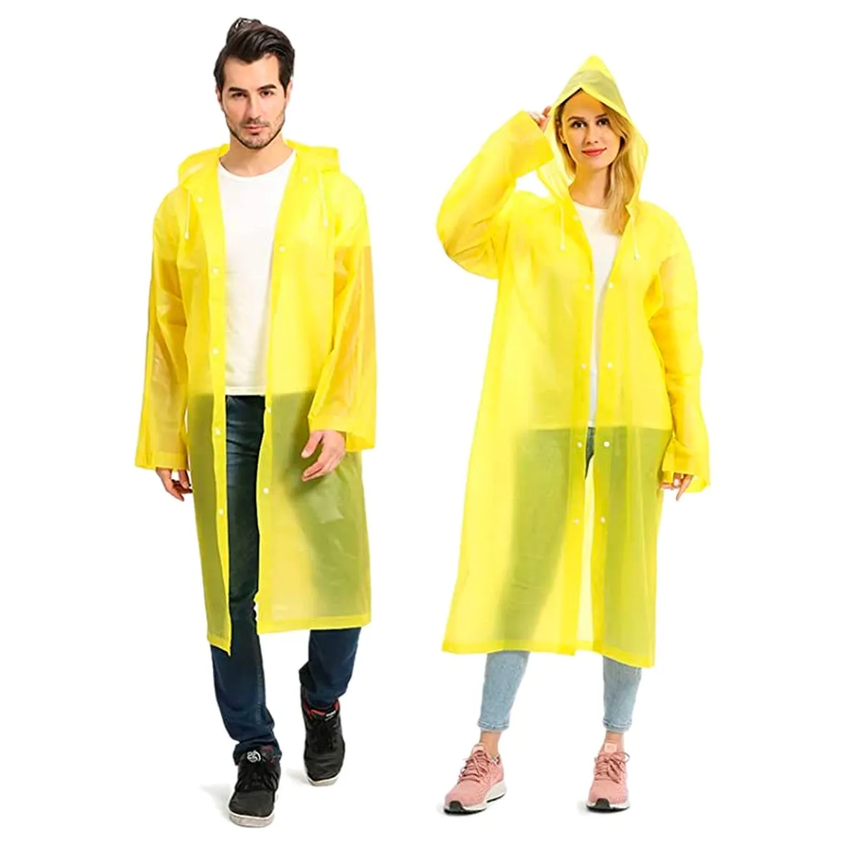 GENERICO - Capa Lluvia Adulto Botones Impermeable Eva Chaqueta Capota