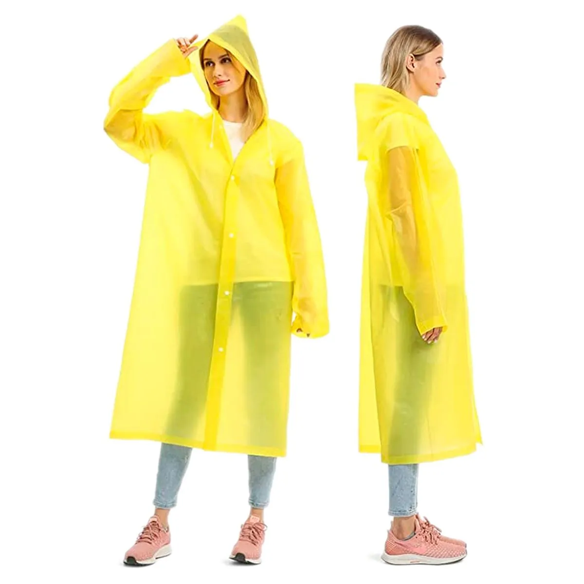 GENERICO - Capa Lluvia Adulto Botones Impermeable Eva Chaqueta Capota