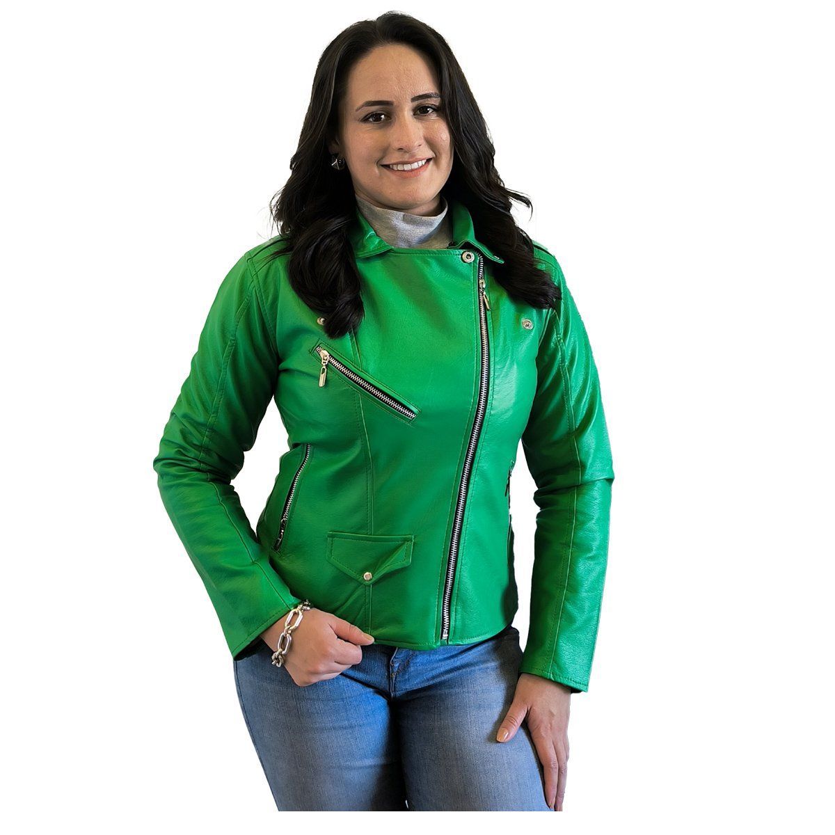 SACATE - Chaqueta para dama en cuero tex - OR
