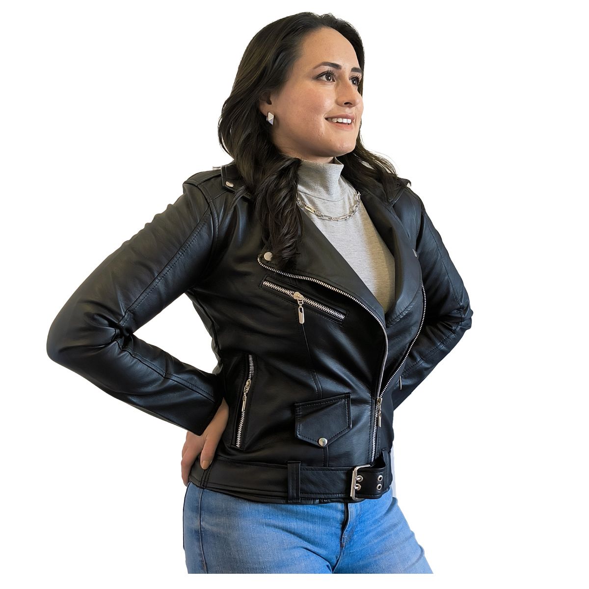 SACATE - Chaqueta para dama en cuero tex - OR