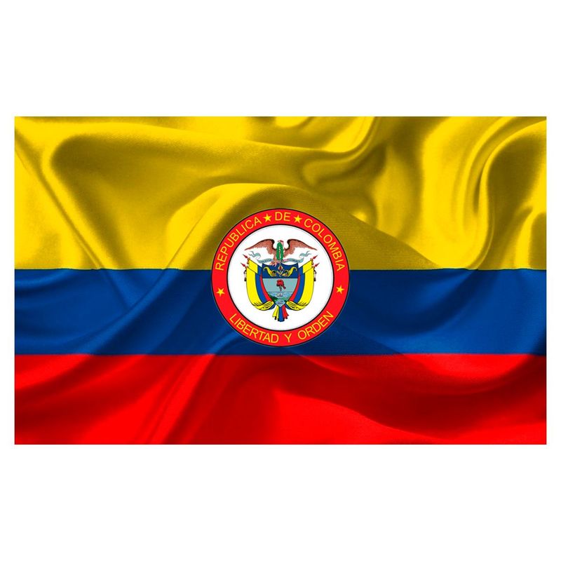 GENERICO - Bandera Colombia Con Escudo 150 x 90 Exterior Grande